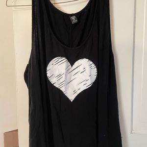 SHEIN size 4x plus size heart tank black brand new